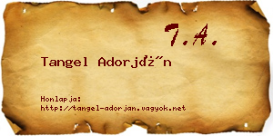 Tangel Adorján névjegykártya