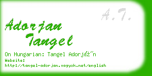 adorjan tangel business card